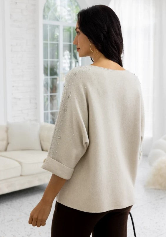 ORANGE SWEATER DIAMOND SLEEVE