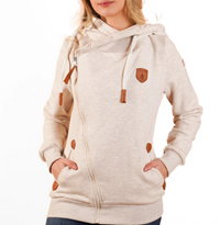 WANAKOME ASYMMETRICAL ZIP HOODIE