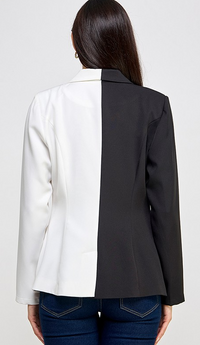 SPLICED COLOUR BLOCK BLAZER