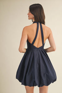 MUST PLEAT HALTER BUBBLE DRESS