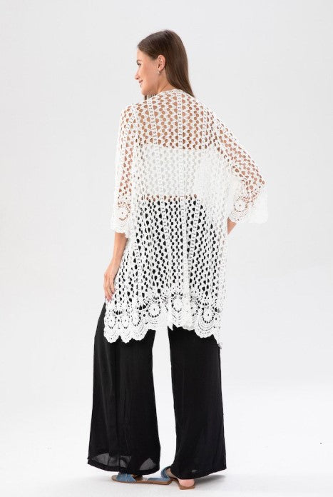 KNIT MIDI OPEN FRONT CARDI