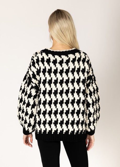 HOUNDSTOOTH KNIT CARDIGAN