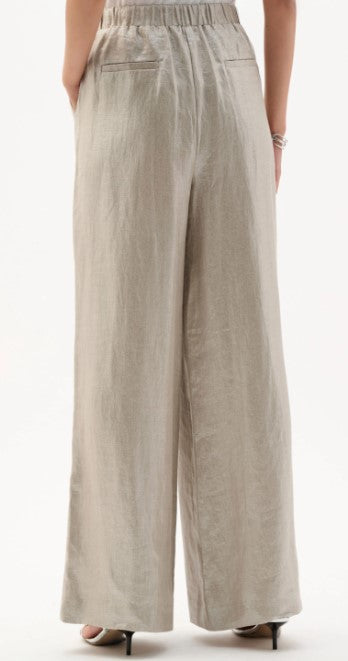 JOSEPH RIBKOFF FOILED LINEN PULL ON PANTS