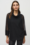 JOSEPH RIBKOFF DOT MESH KNIT TUNIC