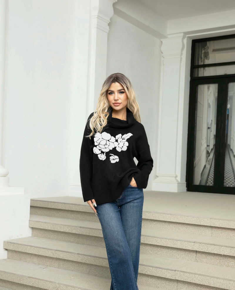 ORANGE SWEATER TRTLNECK ROSE