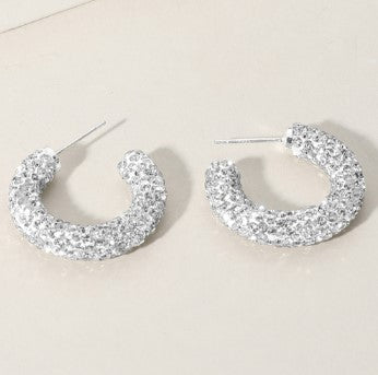WONA EARR BLING STUDDED HOOP
