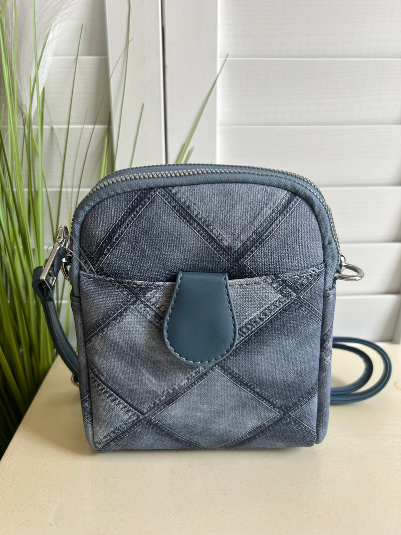 CRYST BAG FAUX DENIM CROSSBODY