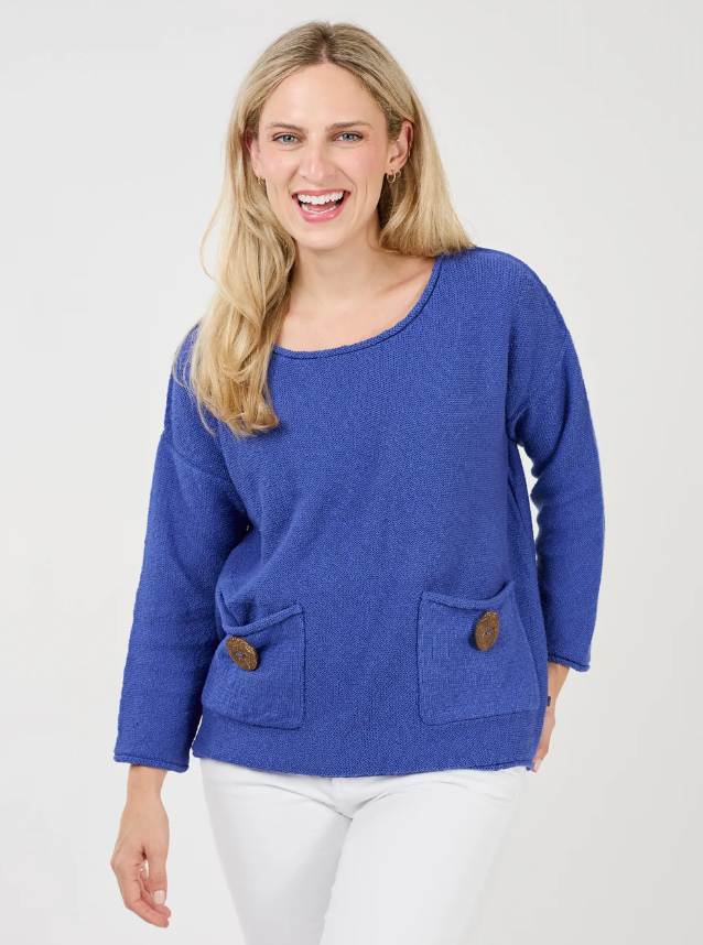 SHANNON SWEATER ROUND NECK DBL BUTTON