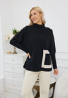 ORANGE SWEATER SQUARE DETAIL