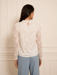 LACE BANDS LONG SLEEVE BLOUSE