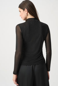 RIBKOFF TOP RHINESTONE MESH L/S
