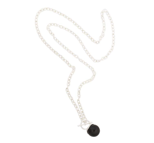 MERX TBAR BLACK RESIN PEARL NECKLACE