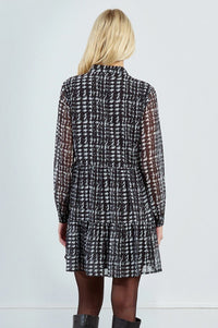 MOLLY DRESS BLK PLAID