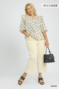 BOW PRINT BLOUSE