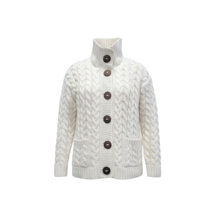 SHANNON SWEATER LARGE BUTTONS BRAID KNIT