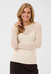 KAFFE TOP MESH LONG SLEEVE EMBELLISHMENT