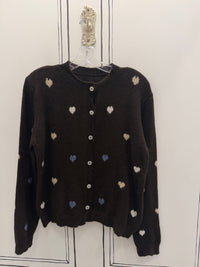 WINNI SWEATER CARDI MULTI SHADE HEARTS SOFT KNIT