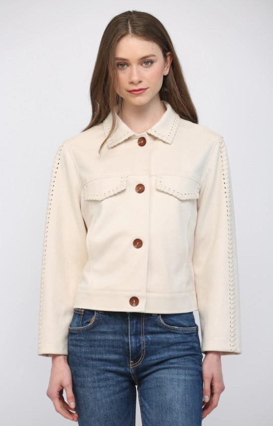 FATE JCKT WHPSTCH FAUX SUEDE