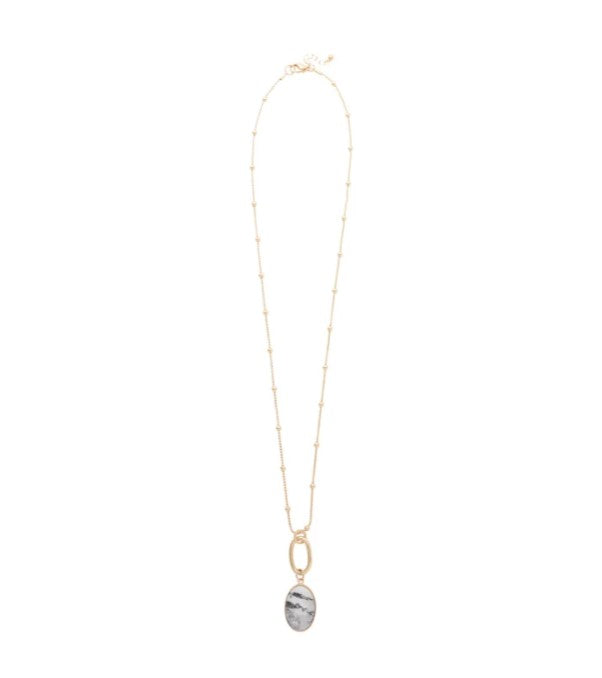 MERX NECKL LONG PENDANT HOWLITE STONE