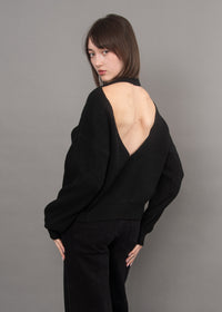 RD SWEATER CREW NECK OPEN V BACK