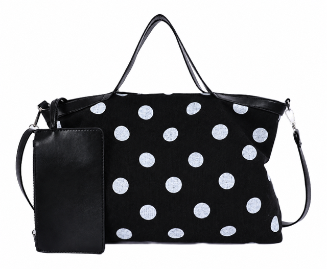 TOTE WITH POLKA DOTS