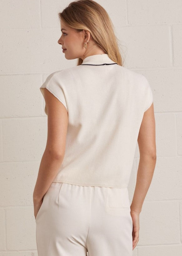 SLEEVELESS SELF TIE KNIT TOP