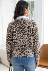 ORANGE WILD LEOPARD CARDIGAN