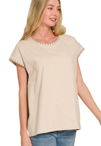 STITCH DETAIL OVERSIZE TOP
