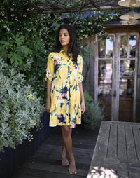 3/4 SLEEVE BUTTON UP DRESS