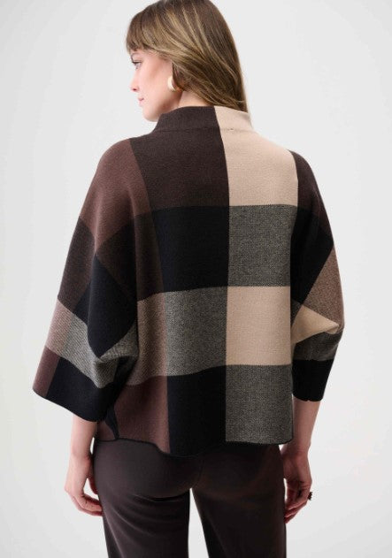 RIBKO SWEATER BRUSHED PLAID BOXY