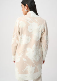 JOSEPH RIBKOFF ABSTRACT JACQUARD KNIT CARDIGAN