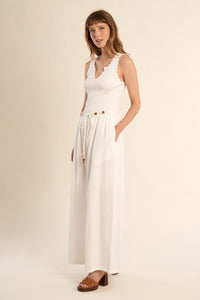 MOLLY PANTS WIDE LEG WAIST DETAIL
