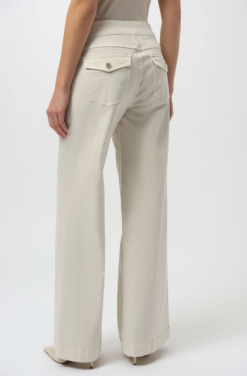 RIBKO WIDE LEG BTTN PANTS