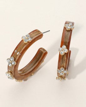 WONA EARR QUARTERFOIL ACETATE HOOP
