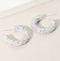 WONA EARR BLING STUDDED HOOP