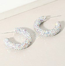 WONA EARR BLING STUDDED HOOP