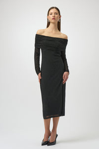 RIBKO DRESS OFF SHLDR STUDS