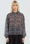 MOLLY BLOUSE BLK PLAID