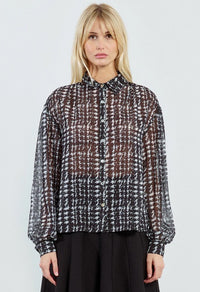 MOLLY BLOUSE BLK PLAID