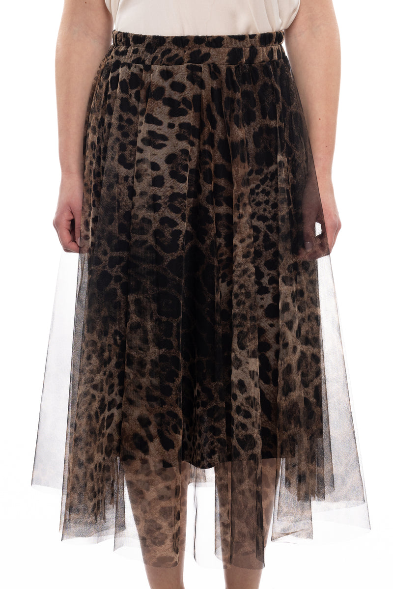 LEOPARD TULLE SKIRT