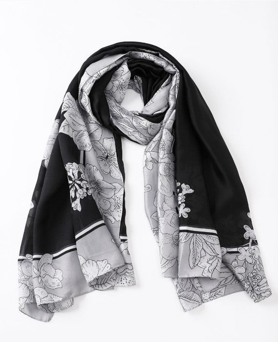 FLORAL TONE ON TONE SCARF