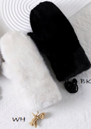 PIC MITTEN FAUX FUR JACKET STRING