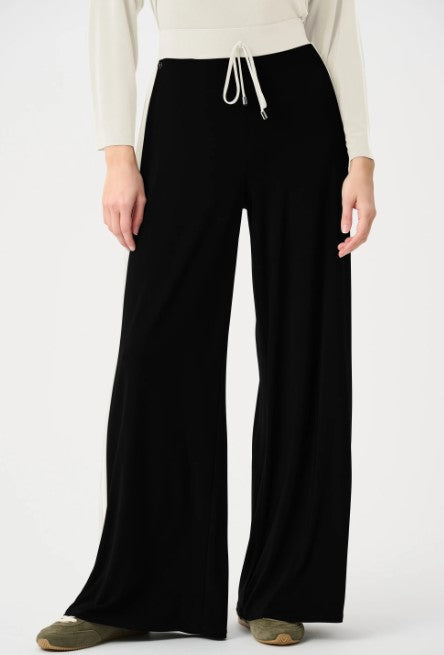 JOSEPH RIBKOFF SILKY KNIT COLOR BLOCK WIDE LEG