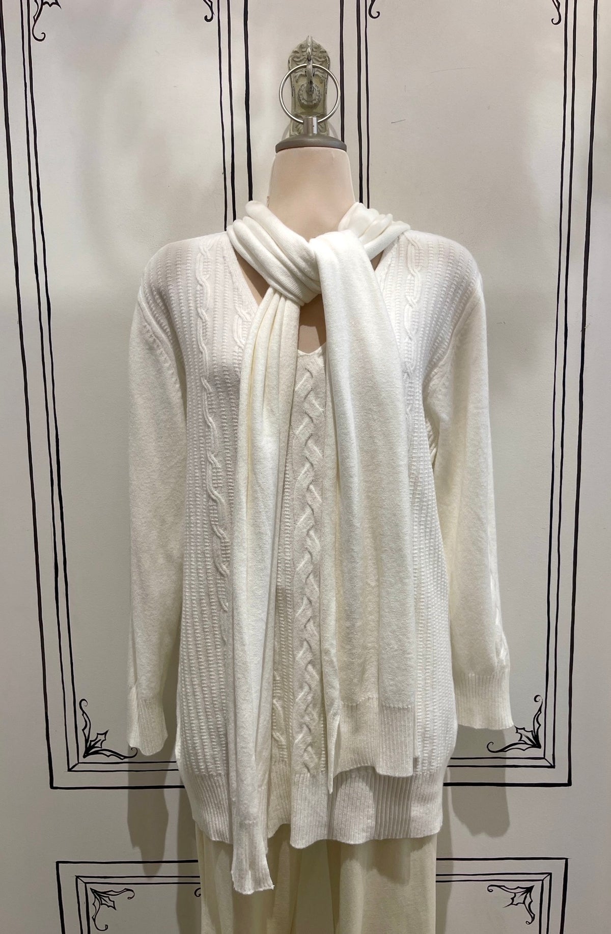 ETERN SWEATER BRAIDED KNIT W/SCARF