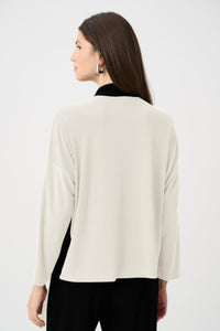 JOSEPH RIBKOFF SILKY KNIT COLOR BLOCK TOP