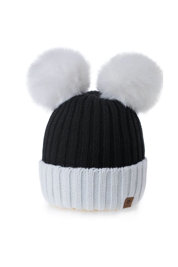 WOOLK TOQUE WITH DOUBLE POM POM