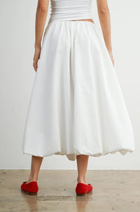 ELASTIC WAIST BUBBLE HEM SKIRT