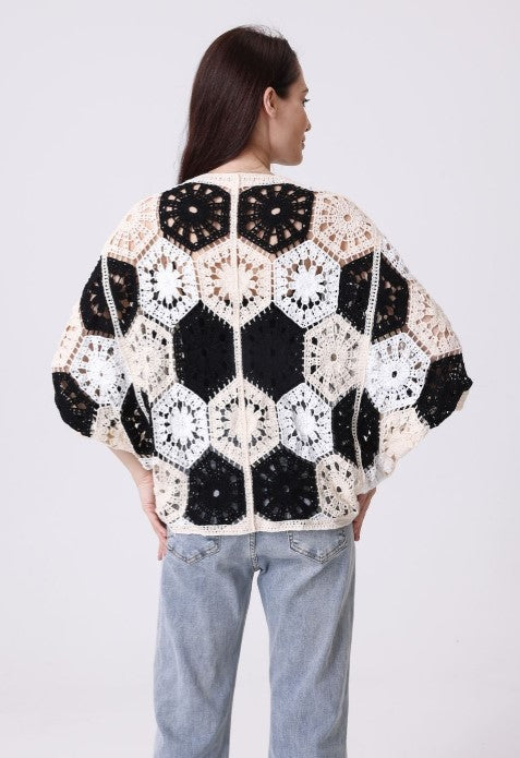 CROCHET 3 BUTTON SWEATER