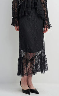 TEXTURED LACE WESTERN EDGE SKIRT