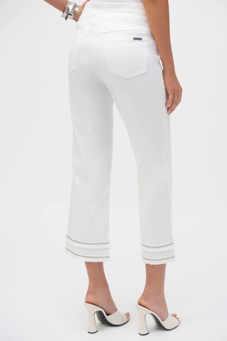 JOSEPH RIBKOFF STRETCH CROP W/ BEADING PANTS